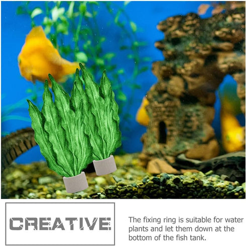 Aquarium Plants Fixed Ring, 12pcs Ceramic Weights for Floating Planting Holder, Fish Tank Decoration