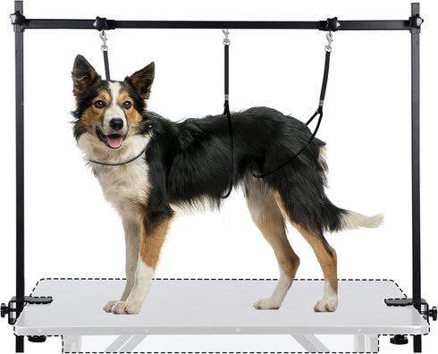 H-Shape Dog Grooming Arm with Clamp, Heavy Duty Adjustable Pet Grooming Table Arm for Large & Small Pets