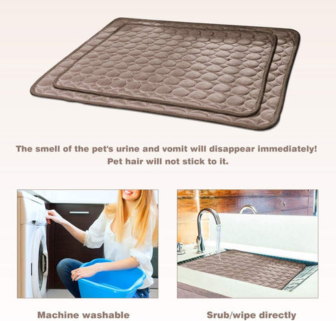 Washable Ice Silk Dog Cooling Mat, Self Cooling Pad Blanket for Dogs, Indoor & Outdoor Car Seats