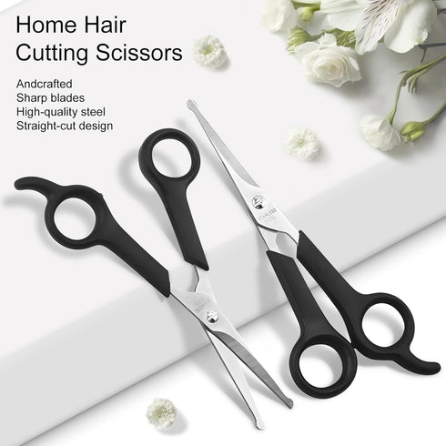 Jaasuee Set Trimming, Pet Grooming Scissors for Body & Facial Durable Stainless Steel Blades with Rounded Tips
