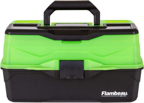 Flambeau Outdoors 6383AMG 3-Tray Classic Tray Tackle Box, Portable Tackle Organizer, Frost Green/Black
