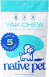 Native Pet Yak Chews (5 Small Chews) - Yak Milk Chews for Puppies & Small Dogs - Puppy Teething Toys
