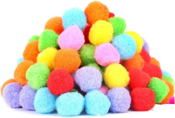 50pcs 1.5"/3.8cm Cat Toy Balls Soft Kitten Pompon Toys for Indoor Cats, Assorted 10 Colors