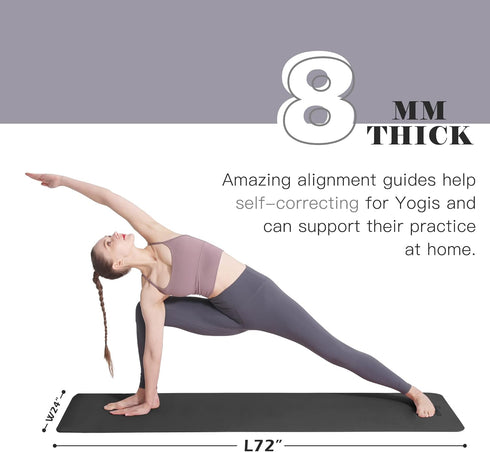 UMINEUX Extra Thick 1/3'' Non Slip Yoga Mat for Women - Eco Friendly TPE Fitness Exercise Mat with Sling