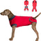 Red L Dog Recovery Suit, After Surgery Cone Alternative for Male & Female Dogs