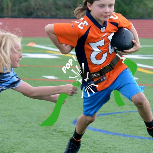 Set 2 Trained Flag Football Adjustable Flag Football Belt with Flags & Audible Pop Durable Flag Football Gear