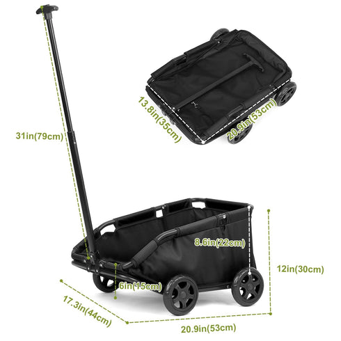 AESRAOU Mini Dog Strollers for Mini Pets, Foldable Multifunctional Shopping Carts with Extendable Pull Handle, Doggie