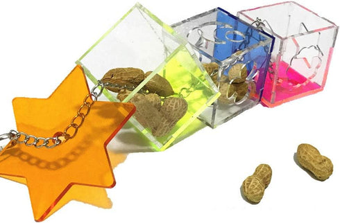 Bird Foraging Toys, Creative Parrot Feeder Box, Hanging Treat Foraging Toy for Parakeets, Cockatiel, Conure, Macaw