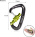 STURME Lightweight Aluminium Carabiner Clip Set (12KN) - Heavy Duty D-Ring Hooks for Hammock, Improved Design 2022