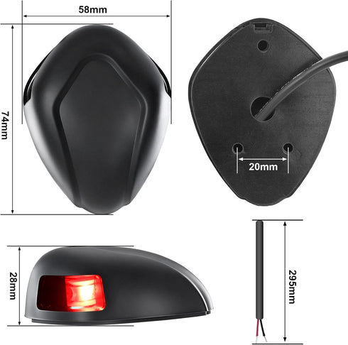 TRUTIDAL 12V Bow Lights for Boats,Boat Navigation Lights LED Waterproof Red and Green boat running lights for Fishing