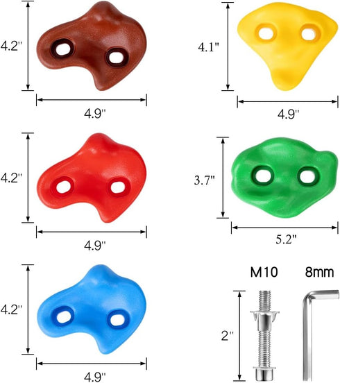 TOPNEW 25PCS Rock Climbing Holds for Kids - Large Holds for Indoor Outdoor Rock Wall with Mounting Hardware