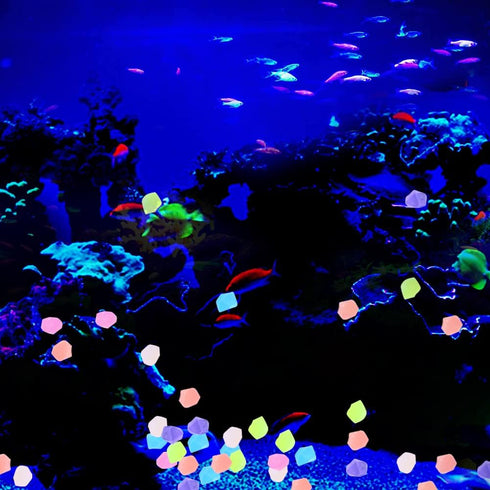 Abnaok 600PCS Glow in The Dark Rocks for Aquarium Decoration, Outdoor Decor, Garden Lawn Yard, Walkway, Driveway