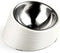 Tilted Angle Dog Bowl, 15° Slanted Stainless Steel Dog Cat Food Bowl with Elevated Detachable Melamine Stand, Medium