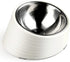 Tilted Angle Dog Bowl, 15° Slanted Stainless Steel Dog Cat Food Bowl with Elevated Detachable Melamine Stand, Medium