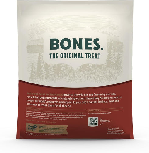Hank & Roy Beef Rib Bones, 8-10" - 10 Pack, All-Natural, Long-Lasting Chews for Aggressive Chewers