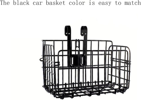 Rust Proof Folding Bike Front Basket, Detachable Rear Bike Basket with Handles, Easy Installation for Mountain Bike