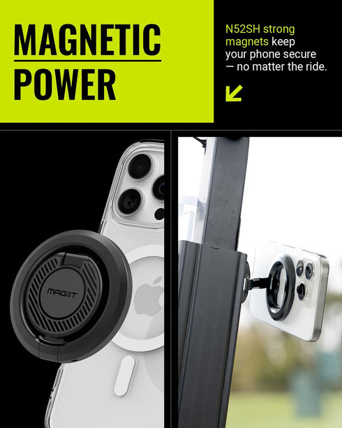 Spigen MAG-iT Golf Cart Phone Holder Mount | Folds Flat to Pocket Size | MagSafe Compatible | Fits Steel & Iron Cart