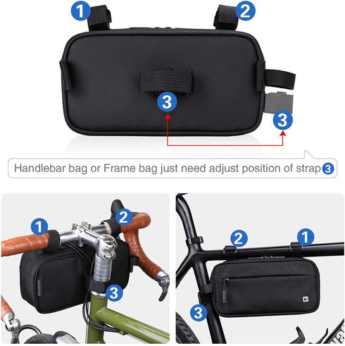 Rhinowalk Bike Handlebar Bag, Waterproof Multifunctional Front Bag for Mountain and Road Bikes, Cycling Accessories