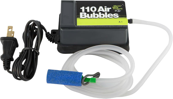 Air Bubbles Pump Marine Metal A-1 with Tubing & Air Stone for Live Bait (110 Volts)
