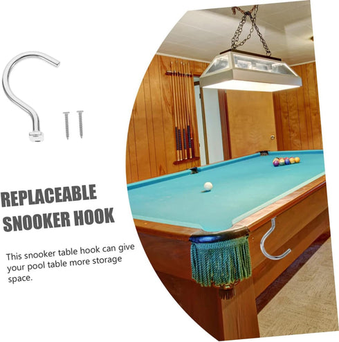 VANZACK 2 Sets Wear Resistant Multi Function Billiard Cue Hook Snooker Table Hook for Convenient Cue and Rack Storage