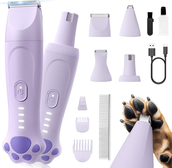 Veeconn Dog Clippers for Grooming - 4-in-1 Dog Clippers Grooming Kit with