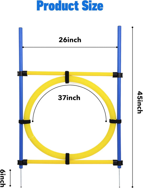 Dog Agility Training Equipment, Obstacle Course Jumper Ring, Height Adjustable Portable Tool for Backyard Exercise