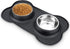 AsFrost Dog Food Bowls - Stainless Steel Pet Bowls with No-Spill and Non-Skid, Black, 12oz