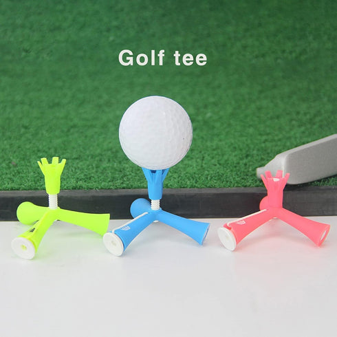 Green Rubber Golf Tees for Mats, Adjustable Portable Golf Tee, Anti-Flying Tripod for Training Court Clubs
