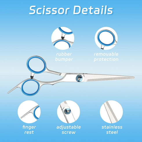 6-Piece Pet Grooming Scissors and Nail Clippers Set - Professional Dog and Cat Grooming Tools