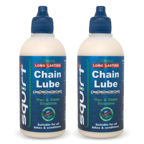 Squirt Chain Lube for Bikes 2 Pack (120ml) Long-Lasting Lubricant for All
