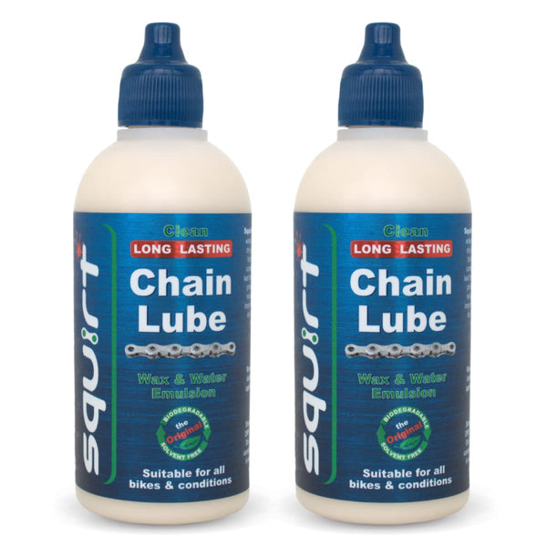 Squirt Chain Lube for Bikes 2 Pack (120ml) Long-Lasting Lubricant for All