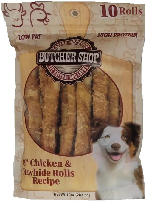 Generic 8 (2 Pack 20 Butcher Shop Chicken & Rawhide Rolls Dog Treats - Rolls)