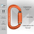 25KN (5620 lbs) FVW CE Certified Auto Locking Climbing Carabiners, Professional Heavy Duty Caribeaners for Rappelling