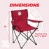 NCAA Portable Quad Folding Chair - Black Tailgate Chair with Armrests & Cup Holder