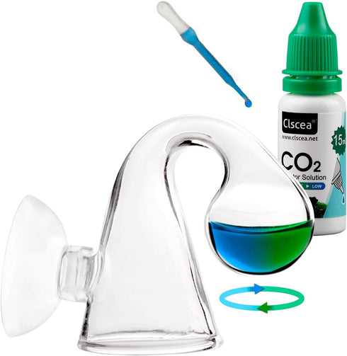 Aquarium CO2 Drop Checker, CO2 Indicator (Glass Checker + 15ml)