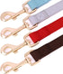 PET ARTIST Soft Leather Dog Collar and Leash Set, Bright & Solid Nylon Grey Dog Collar with Quick Release Metal Buckle,