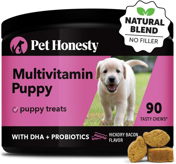 Pet Honesty Multivitamin Puppy Treats - Essential Dog Supplements for Learning, Cognitive Development, Immune Health