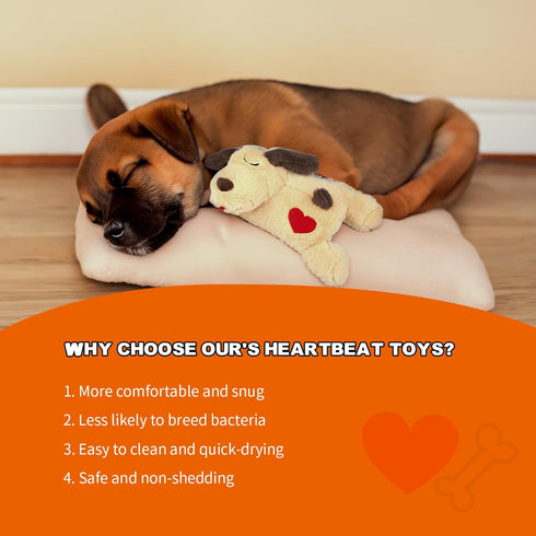 Beverly Shark Puppy Heartbeat Toy - Calming Aid for Puppies, Stuffed Animal Behavioral Training Sleep Aid (Brown-1)