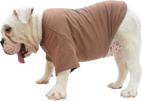 Lovelonglong Bulldog Clothes, Blank T-Shirt Tee for French Bulldog, English Bulldog, American Pit Bull, 100% Cotton,