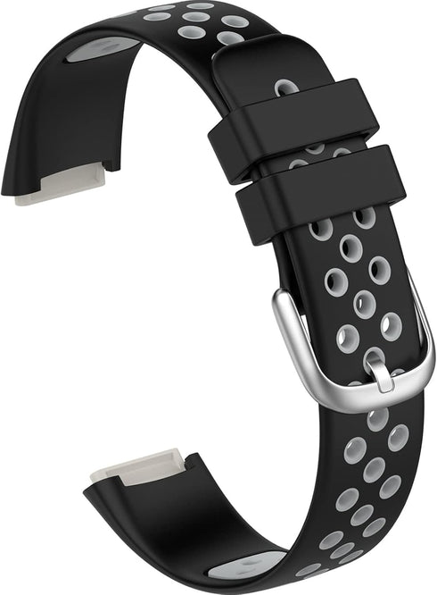 NINKI Compatible Sport Fitbit Luxe Bands for Women Silicone (Black+Red),Soft Breathable Strap Bracelet Cute Small Fitbit Luxe Replacement Bands for Fitbit Luxe Watch Band Waterproof Men Large Girl