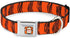 Dog Collar with Seatbelt Buckle - Tigger Stripes Orange Black, 18 to 32 Inches, 1.5 Inch Wide