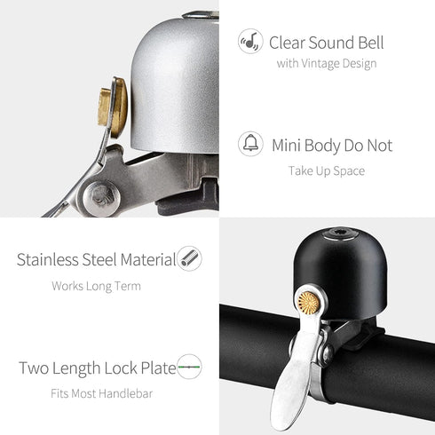ROCKBROS Classic Bicycle Bell, Loud Sound Bike Ring Bell for Road Mountain Bike Handlebars