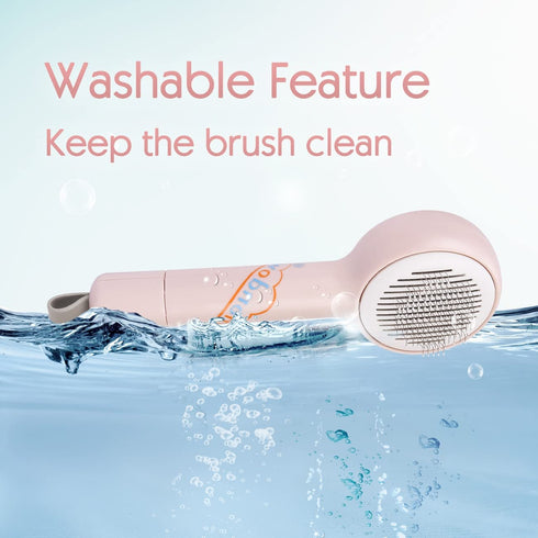 Dog Brush, Self Cleaning Slicker Brush for Dogs Cats, Grooming Tool for Removing Loose Undercoat Mats for Short Long