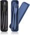 Reusable Utensil Set with Case, 2 Sets Large Portable Plastic Spoons, Forks, and Knives for Kids and Adults (Blue,