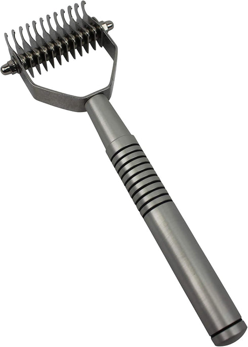 Professional Pet Grooming Undercoat Shedding Dematting Rake - 12 Teeth Wide for Effective Grooming
