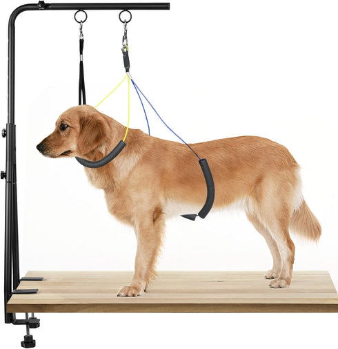 Dog Grooming Table Arm, 35" Height Adjustable with Double Clamp for Small and Medium Dogs, Grooming Loop Noose