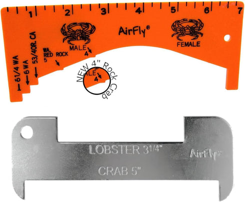 AirFly Aluminum Lobster and Blue Crab Gauge for California, Maine, MA, NH,