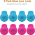 Glove Locks Baseball, 8 Pack Glove Lace Locks, Never Need Tying Knots Again, Fits All Baseball Gloves