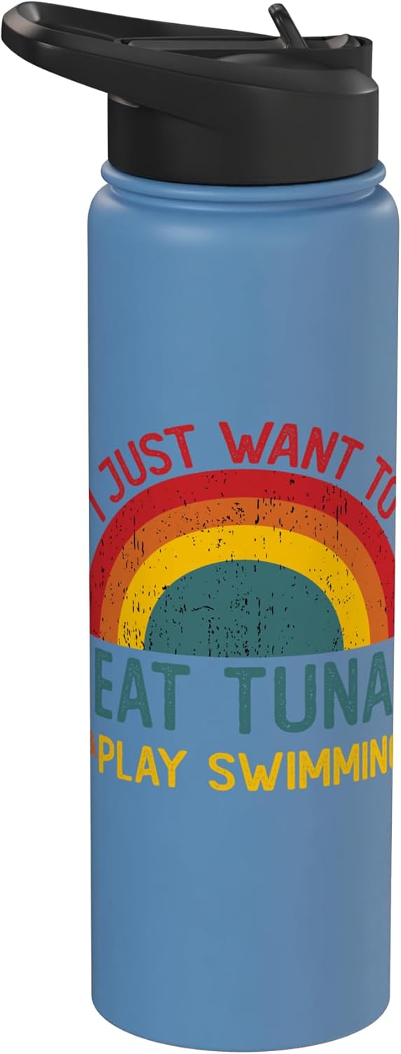 Retro Tuna Lover Who also Play Swimming Funny I just want to eat tuna and Play Swimming Christmas Stainless