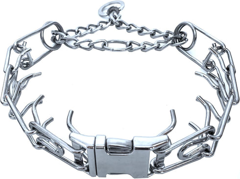 Prong Training Collar for Dogs, Adjustable Dog Pinch Collar with Quick Release Buckle, No Pull Collar for Small Medium